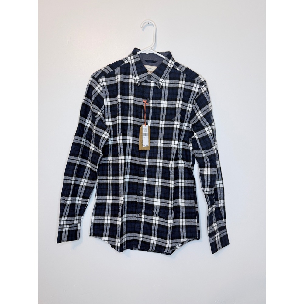 Weatherproof Vintage Mens Blue Plaid Flannel Button Down Shirt Small NWT